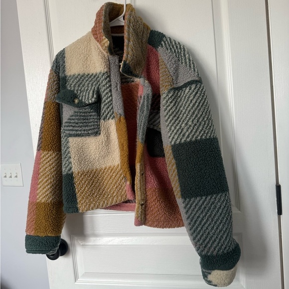Thread & Supply Multicolor Plaid Teddy Jacket - Picture 1 of 6